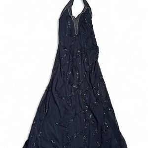 Chic Black Backless Evening Gown